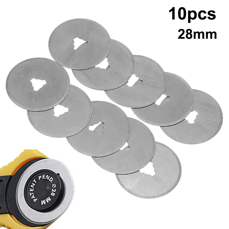 Round Knife Leatherwork - 10Pcs 28mm Rotary Cutter Blades Steel