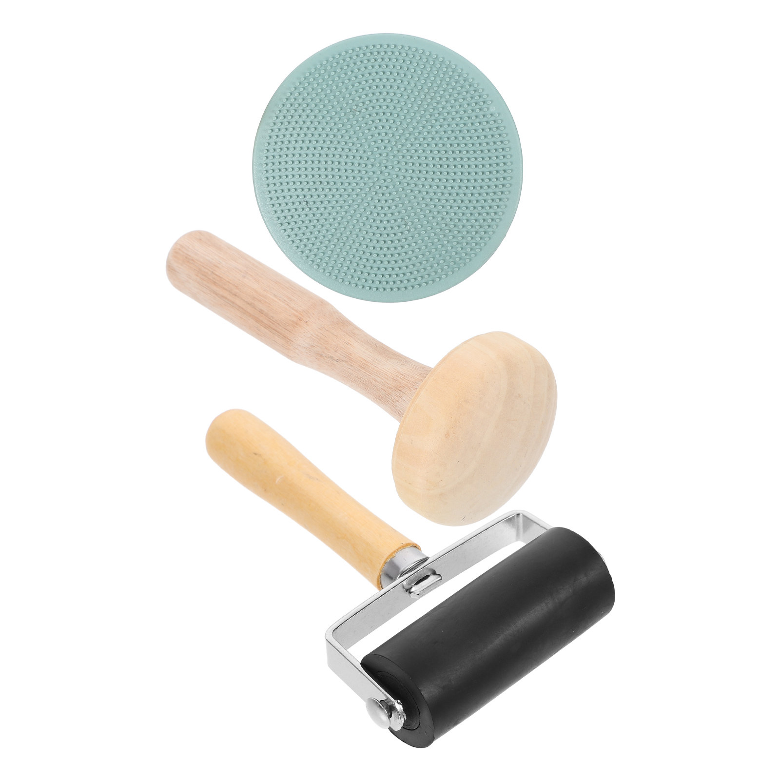 Leatherwork Art - 1Set Printmaking Roller Set with Press