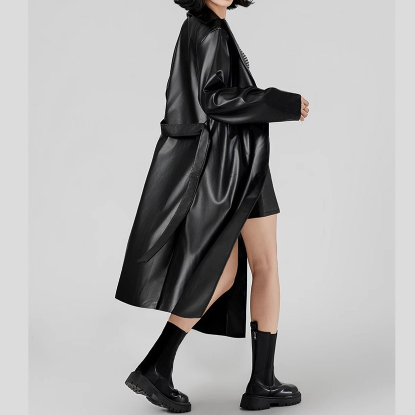 Leather Work Jacket Women'S - Women Mid Length Coats Faux Leather