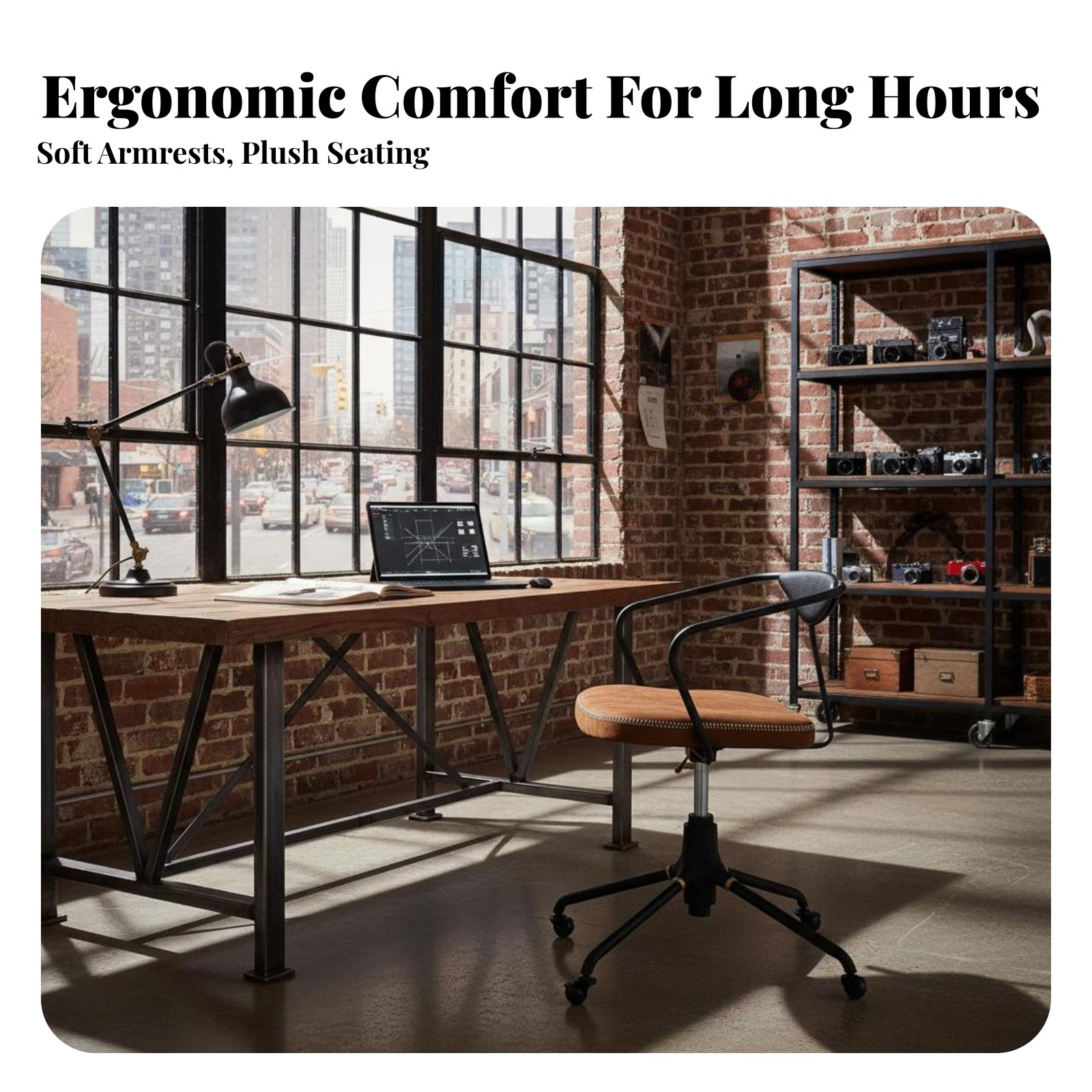 Ergonomic Rolling Chair Retro  - Leatherworker Workstation recension och pris