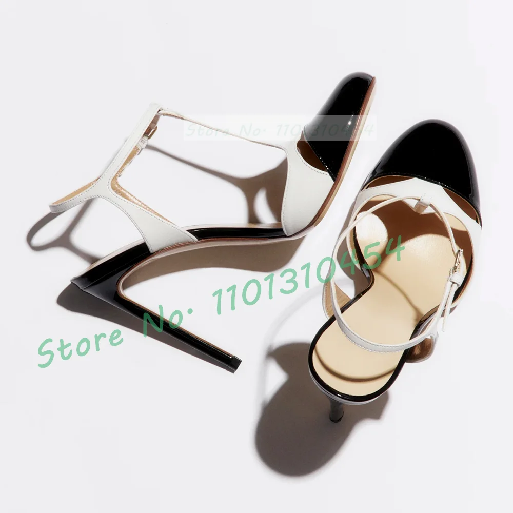Two Tones T-bar Sandals For Wo - Leather Work Women Shoes recension och pris