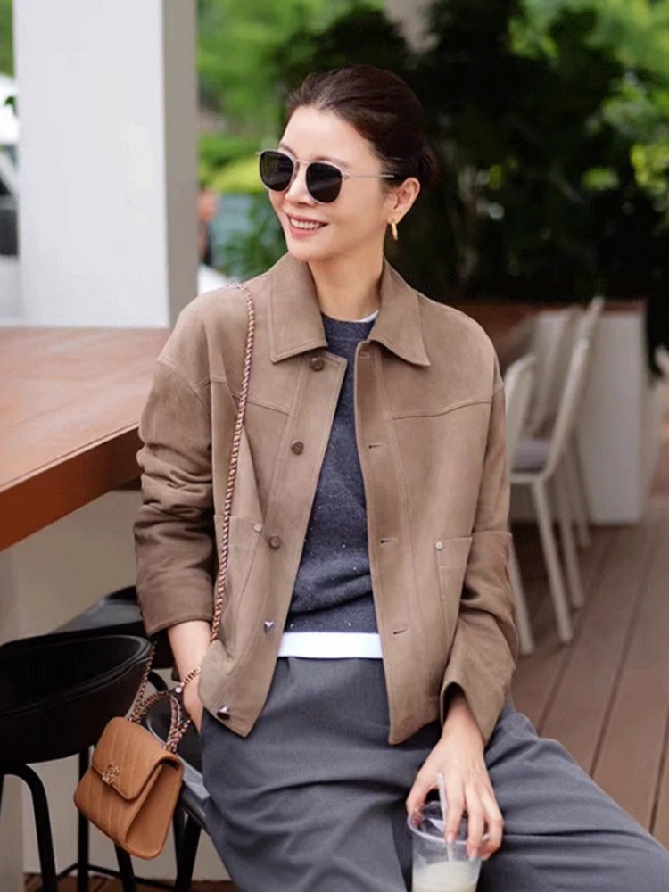 High Quality Women Slim Fit Si - Leather Work Jacket Women'S recension och pris