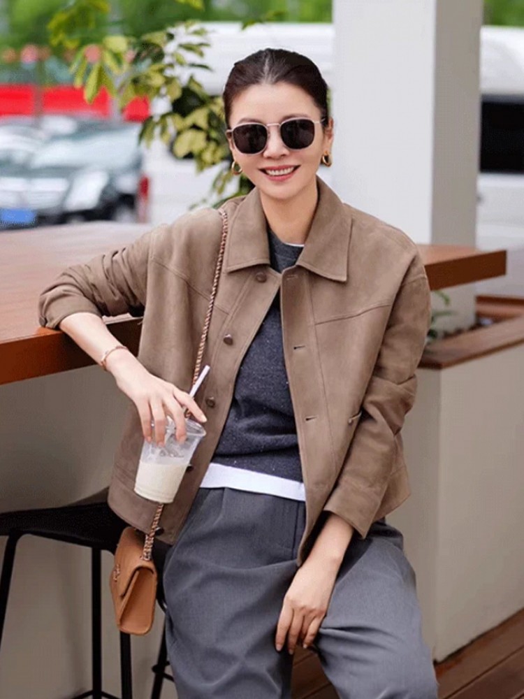 High Quality Women Slim Fit Si - Leather Work Jacket Women'S recension och pris