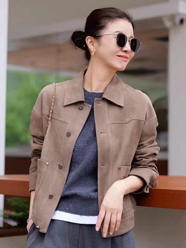 High Quality Women Slim Fit Si - Leather Work Jacket Women'S recension och pris