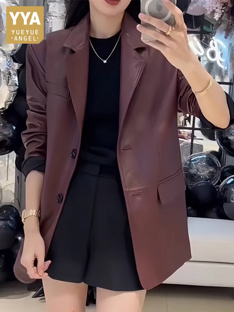 Autumn Office Ladies Work Mid  - Leather Work Jacket Women'S recension och pris