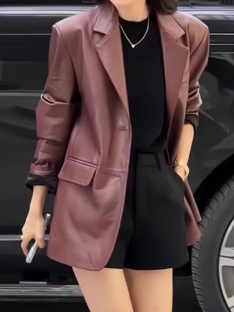Autumn Office Ladies Work Mid  - Leather Work Jacket Women'S recension och pris