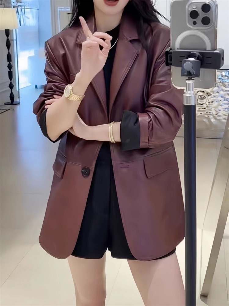 Autumn Office Ladies Work Mid  - Leather Work Jacket Women'S recension och pris