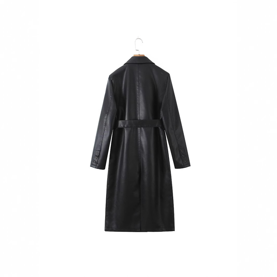 Women Trench Coat Faux Leather - Leather Work Jacket Women'S recension och pris