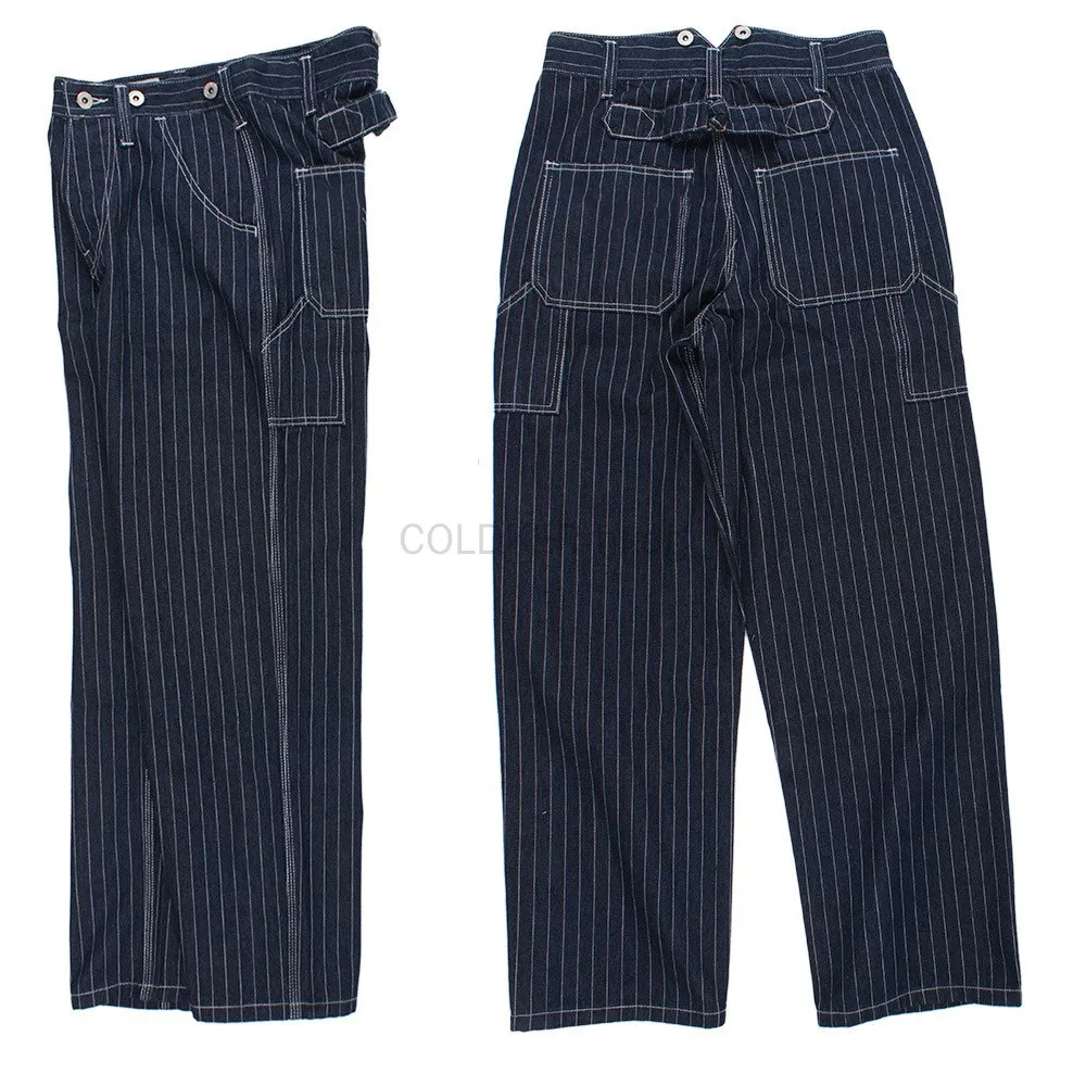 Vintage Railroad Stripe Denim  - Leather Work Overalls recension och pris