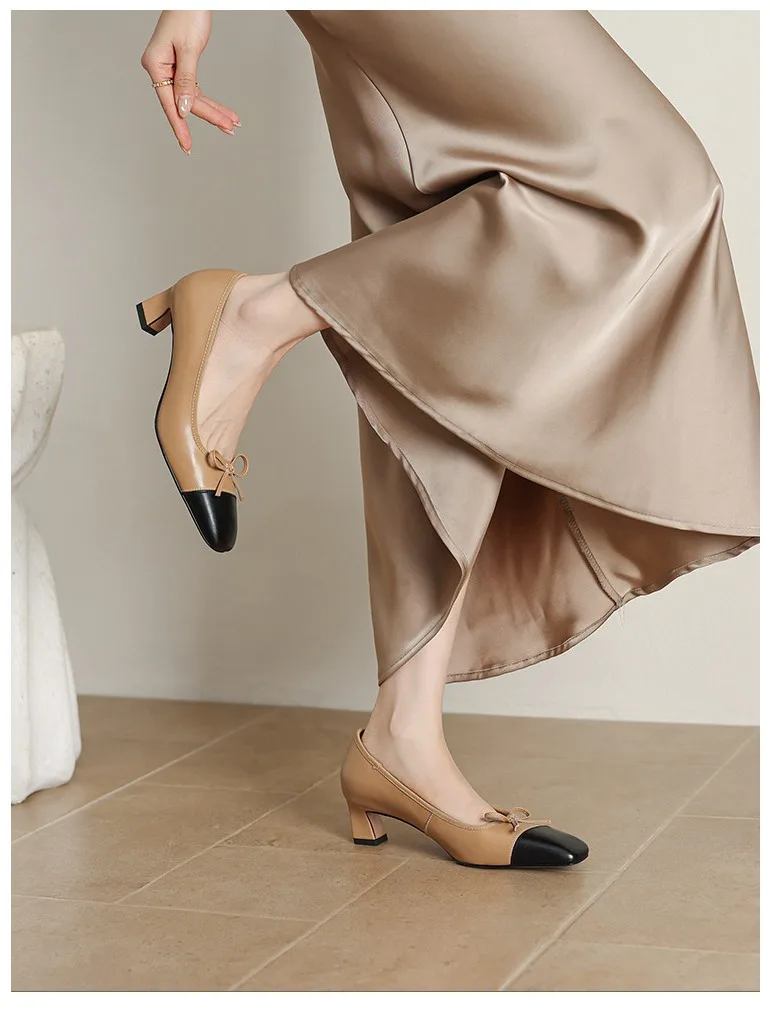 Women's Shoes, Apricot Black E - Leather Work Women Shoes recension och pris
