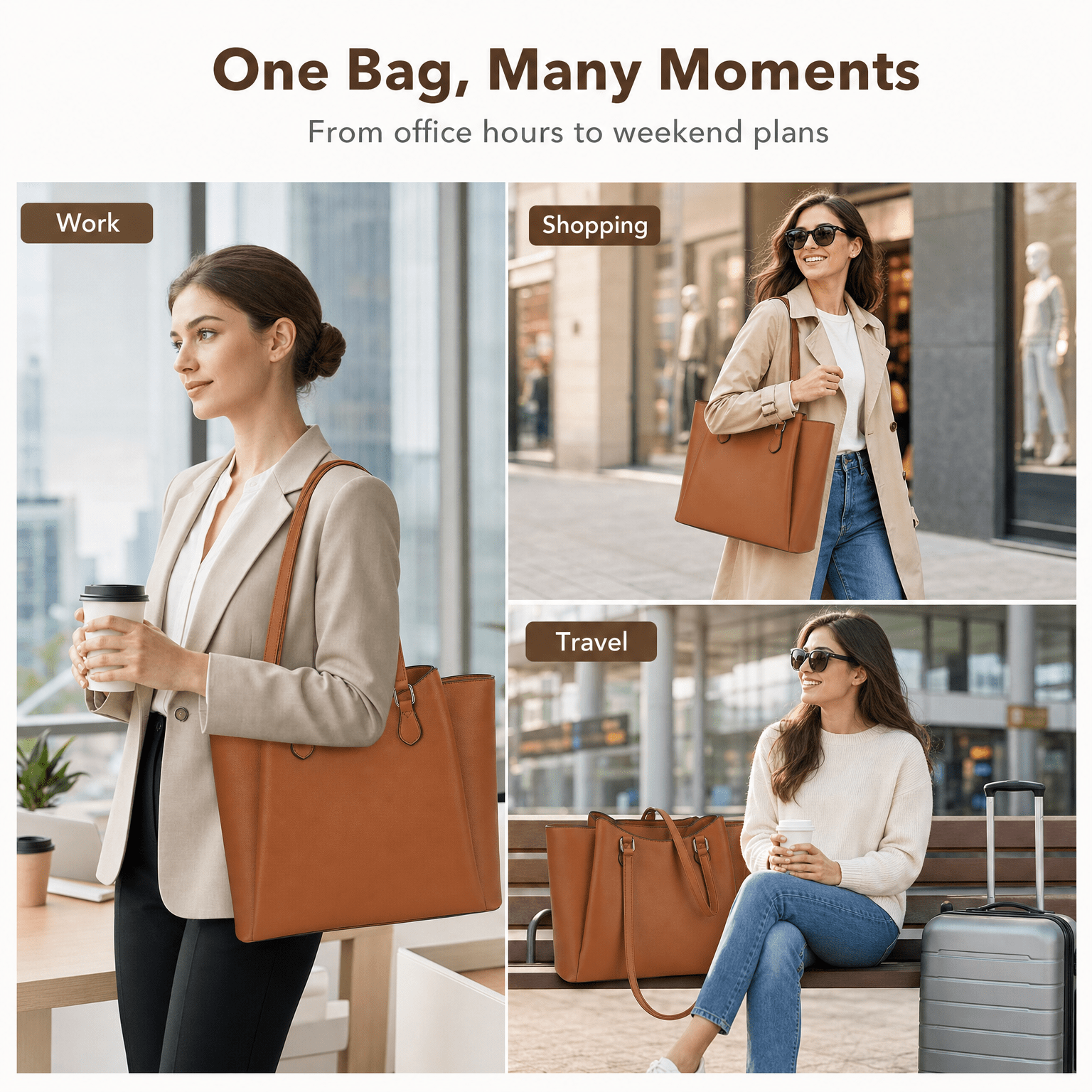 Tote Bag for Women, Large PU L - Leather Work Leather recension och pris