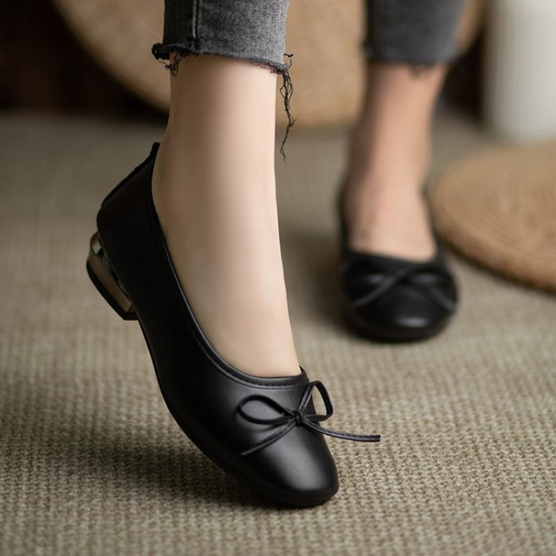 Elegant Bowknot Flat Shoes for - Leather Work Women Shoes recension och pris