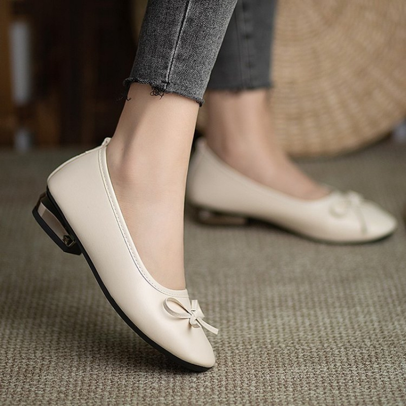 Elegant Bowknot Flat Shoes for - Leather Work Women Shoes recension och pris