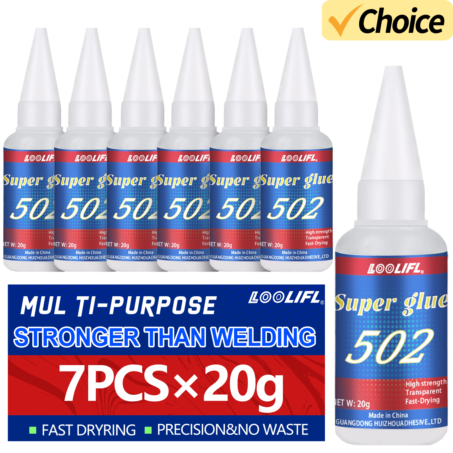 LOOLIFL 1-7pcs 502 Super Glue  - Leather Work Leather recension och pris