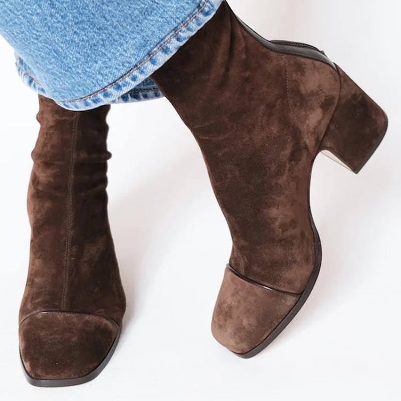 Suede Leather Women's Boots Po - Leather Work Women Shoes recension och pris