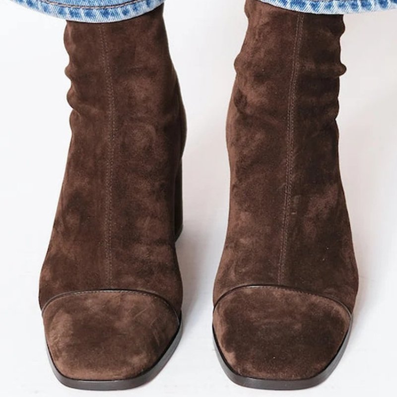 Suede Leather Women's Boots Po - Leather Work Women Shoes recension och pris
