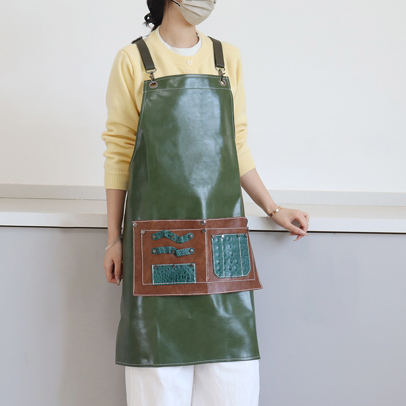 pu leather apron custom logo w - Leather Work Overalls recension och pris