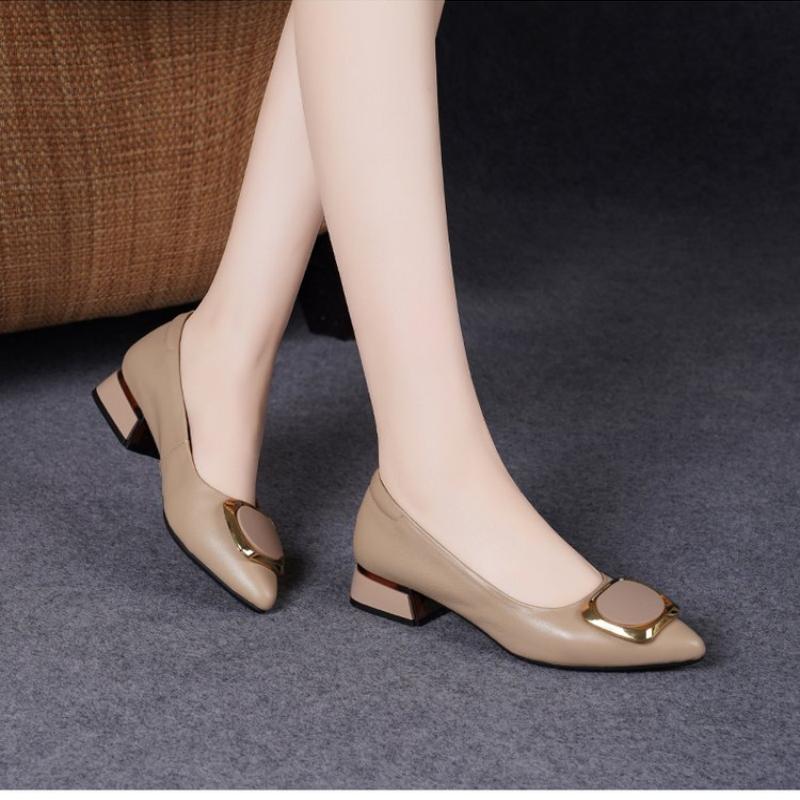 Spring Women's Pointed-Toe Chu - Leather Work Women Shoes recension och pris