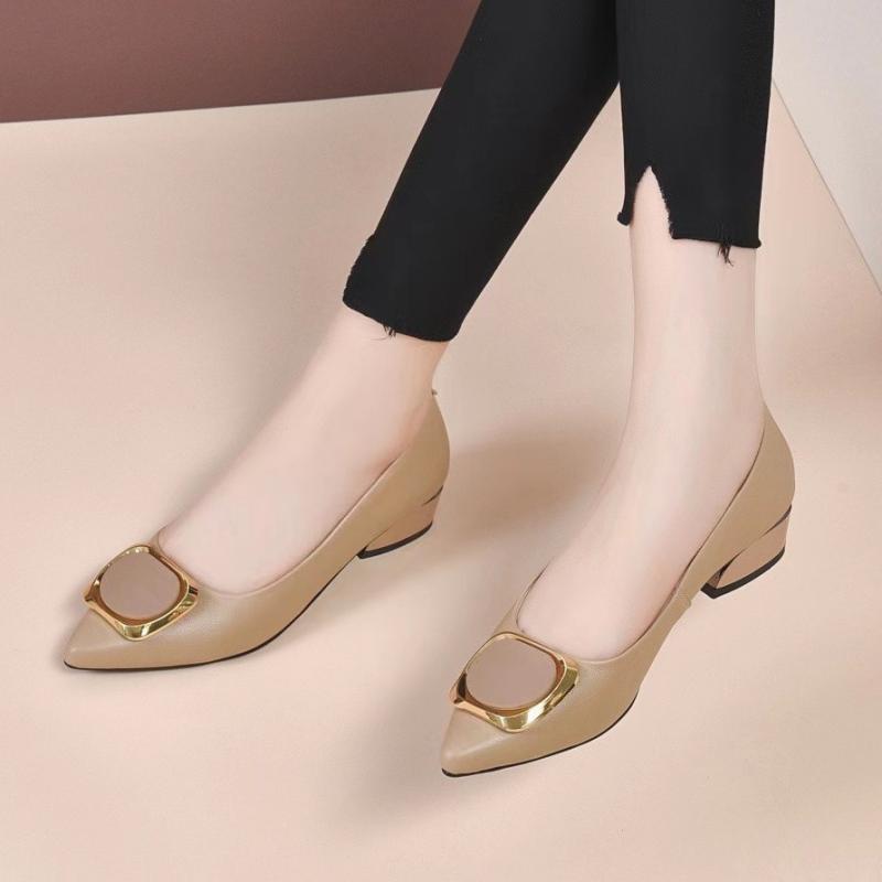 Spring Women's Pointed-Toe Chu - Leather Work Women Shoes recension och pris