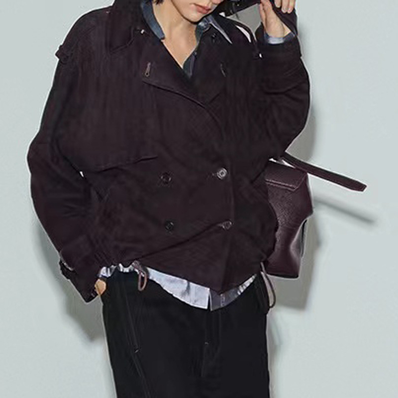 Real Suede Jacket Autumn Women - Leather Work Jacket Women'S recension och pris