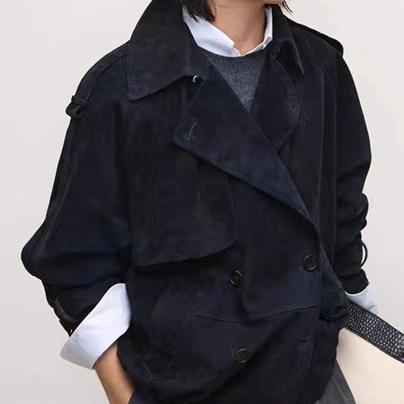 Real Suede Jacket Autumn Women - Leather Work Jacket Women'S recension och pris
